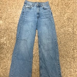 H&M light blue wide leg jeans